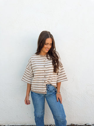 Melanie Striped Cardigan Top
