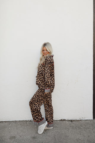 Leopard Satin Pajama Set
