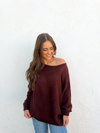 Jovi Oversized Sweater - Burgundy
