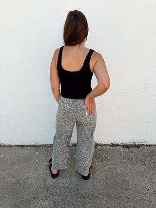 Josie Leopard Barrel Jeans