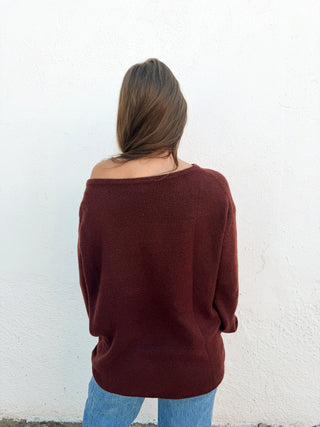 Jovi Oversized Sweater - Burgundy