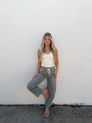 Josie Leopard Barrel Jeans
