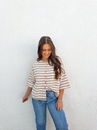 Melanie Striped Cardigan Top