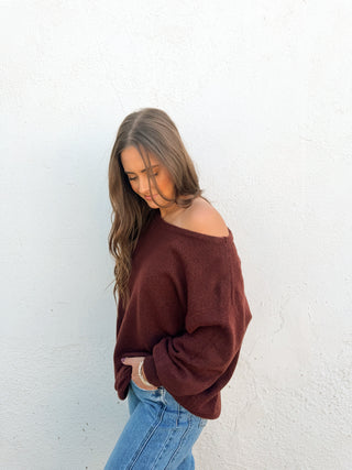Jovi Oversized Sweater - Burgundy