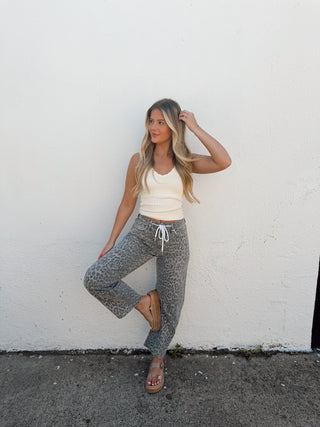 Josie Leopard Barrel Jeans