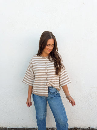 Melanie Striped Cardigan Top