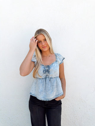 Hailey Top - Light Wash