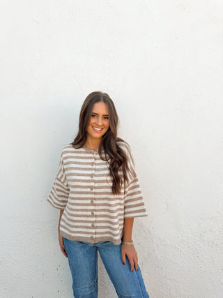 Melanie Striped Cardigan Top