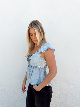 Hailey Top - Light Wash