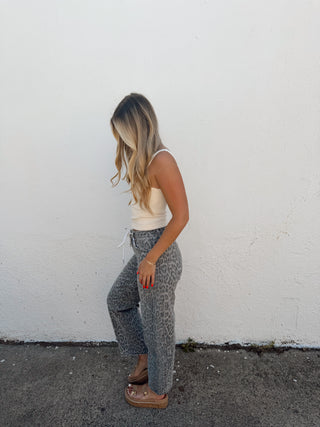 Josie Leopard Barrel Jeans