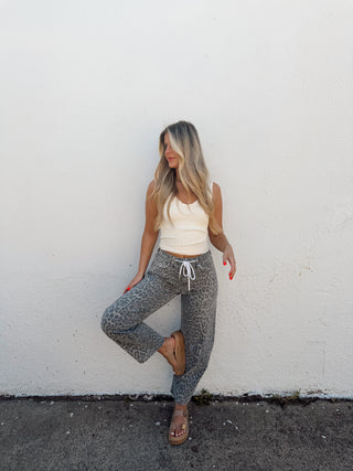 Josie Leopard Barrel Jeans