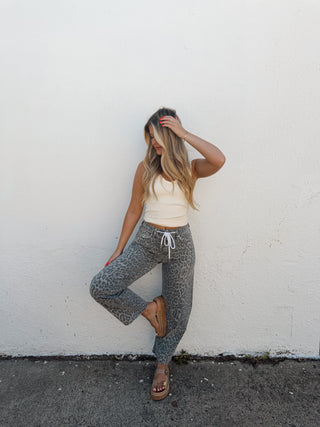 Josie Leopard Barrel Jeans