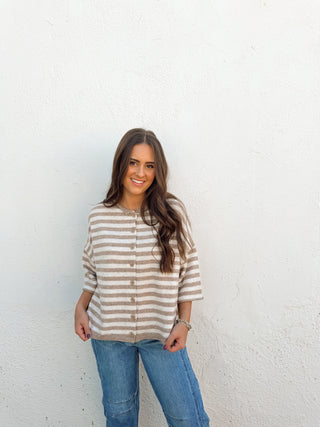 Melanie Striped Cardigan Top