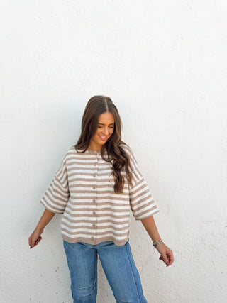 Melanie Striped Cardigan Top