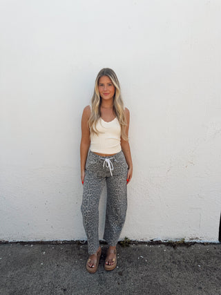 Josie Leopard Barrel Jeans