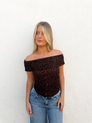 Livvy Leopard Mesh Top