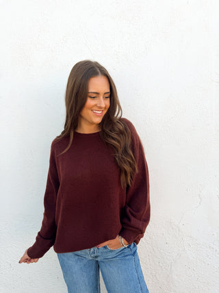 Jovi Oversized Sweater - Burgundy