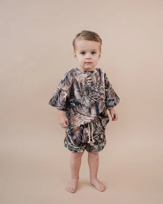 Brown Camo Shorts Set