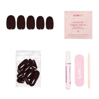 Bark Brown Press-On Nails | Fall Solids | Short Round (Rooted)