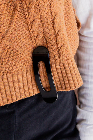 Glossy Flat Claw Clip - Black