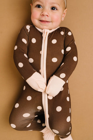 Espresso Polkadot Bamboo Zippy
