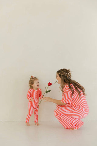 Pink Stripes | Bamboo Zipper Pajamas
