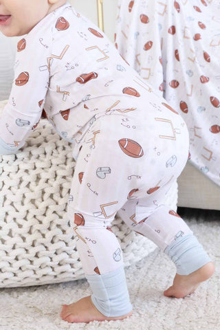 Tiny Touchdowns Convertible Zip Romper | Neutral