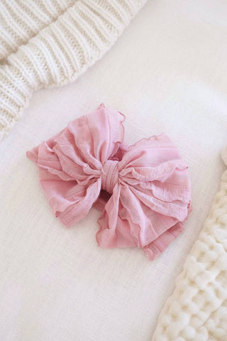 Large Ruffle Knit Bow | Sweet & Simple
