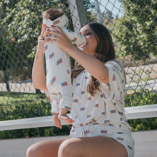 Bamboo Zip Pajamas | Americana Ribbed