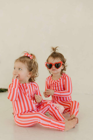 Pink Stripes | Bamboo Zipper Pajamas