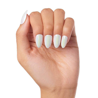 Moonlight Press-On Nails|Pearlescent White| Short Almond (Rooted)