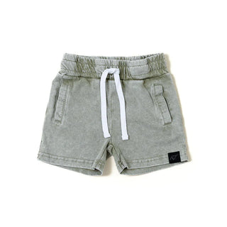 Stone Wash Shorts - Olive