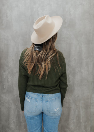Eve Sweater Top - Olive