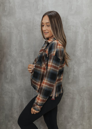 Checking in Plaid Top - Black/Rust