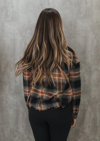 Checking in Plaid Top - Black/Rust