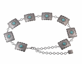MW- Turquoise Concho Chain Belt