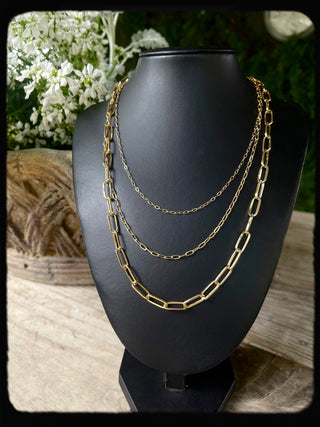 Three Layer Necklace - Gold